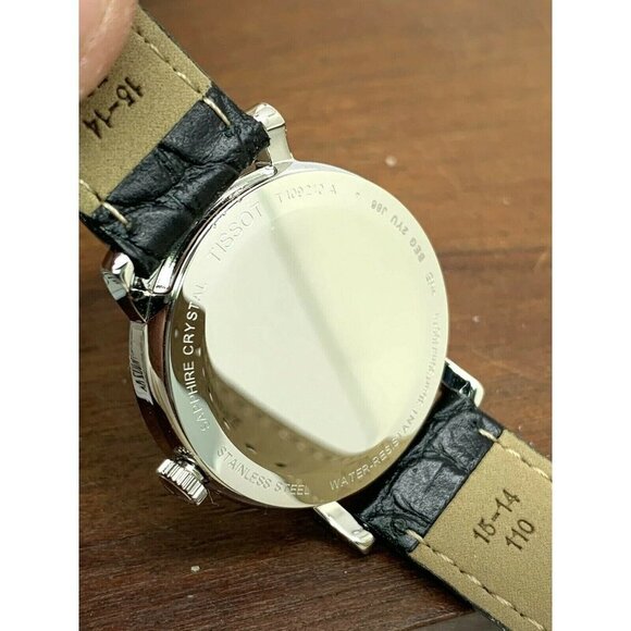 Tissot Women's Watch Swiss Quartz Silver Dial 30mm Black Leather T1092101603200 - Picture 6 of 13